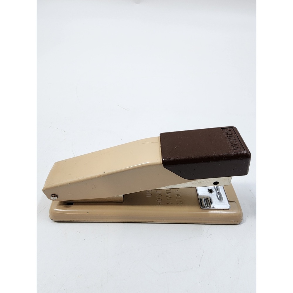 Vintage Bostitch Model B250 Desktop Stapler Tan Brown Mid Century Modern Office